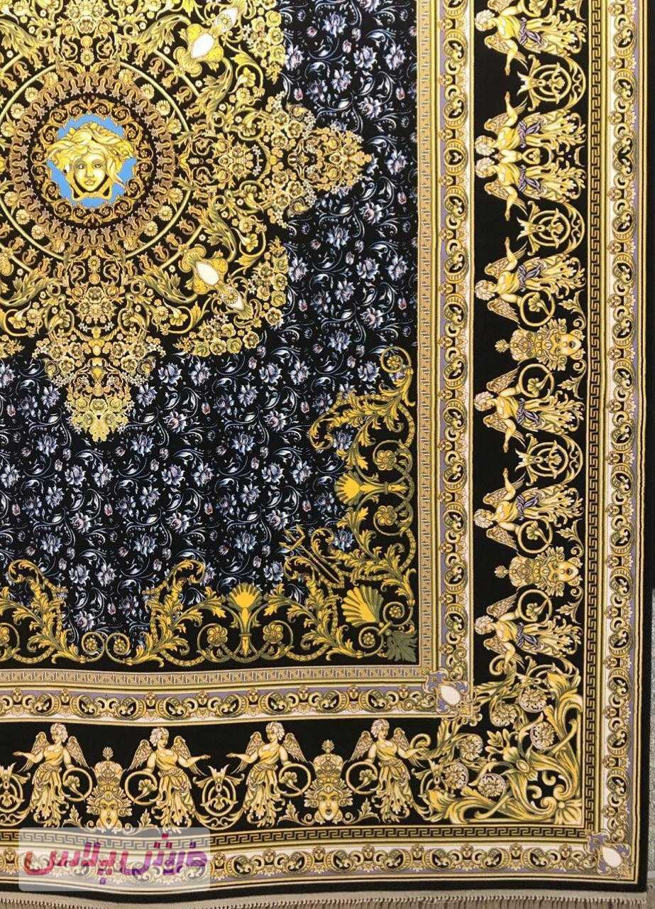 فرش 1200 شانه نقشه ورساچه زمینه سرمه ای