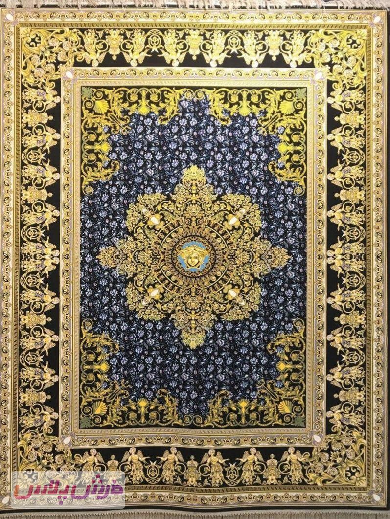 فرش 1200 شانه نقشه ورساچه زمینه سرمه ای