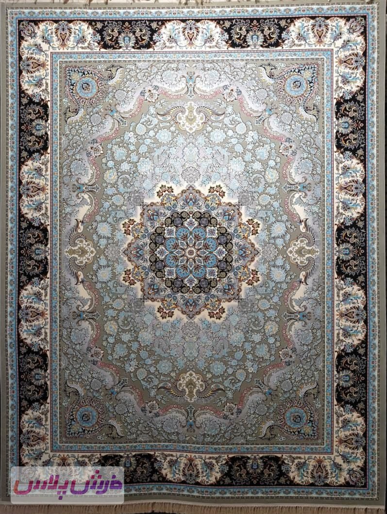 فرش 1200 شانه نقشه شاهگل زمینه ترمه ای