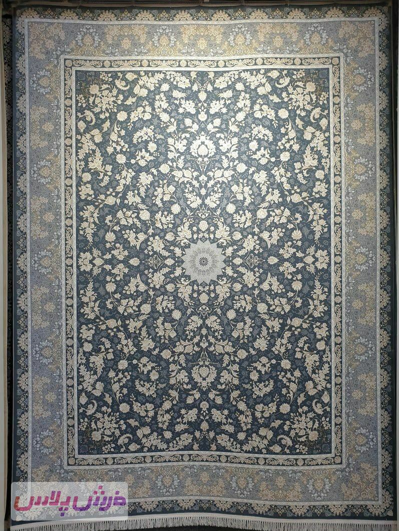 فرش 1200 شانه برجسته نقشه افشان پارلا زمینه تیتانیوم