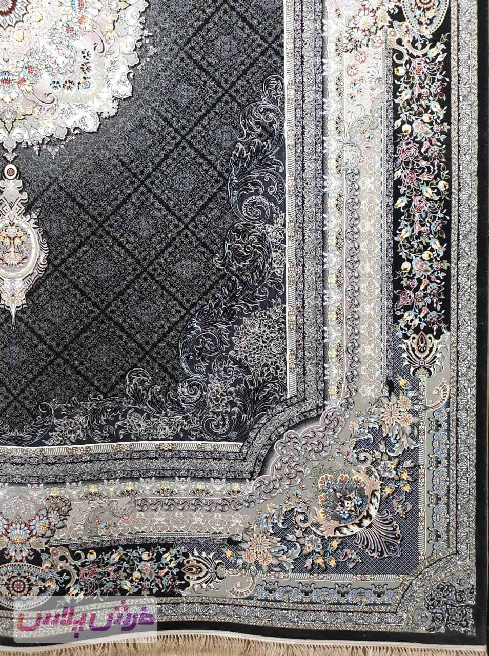 فرش 1200 شانه نقشه تیمچه زمینه سرمه ای