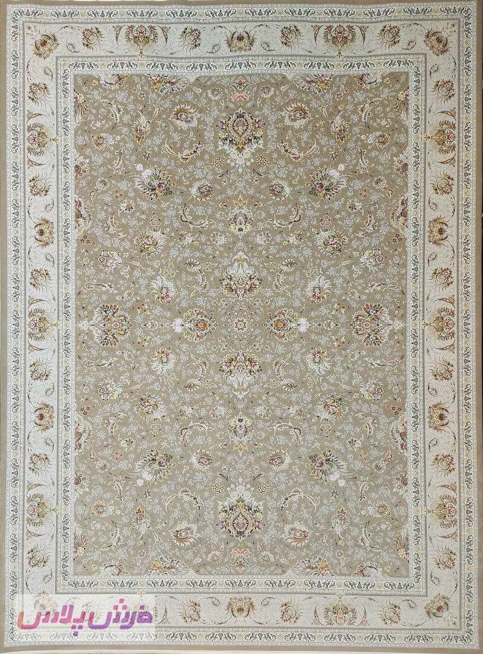 فرش 1200 شانه نقشه افشان ارسلان زمینه نسکافه ای