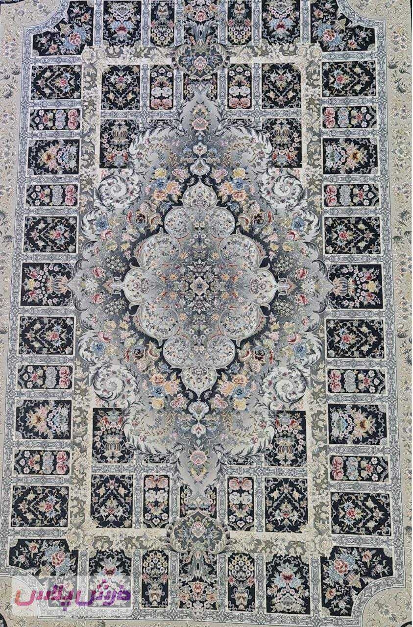 فرش 1200 شانه نقشه شیما زمینه سرمه ای