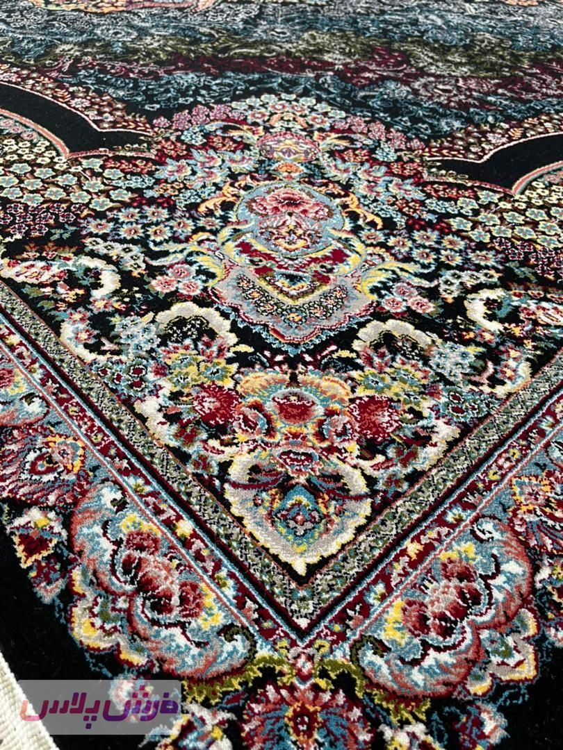 فرش 700 شانه نقشه ترلان زمینه سرمه ای