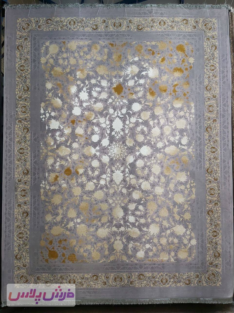 فرش 1200 شانه برجسته وینتیج افشان آتوسا زمینه یاسی