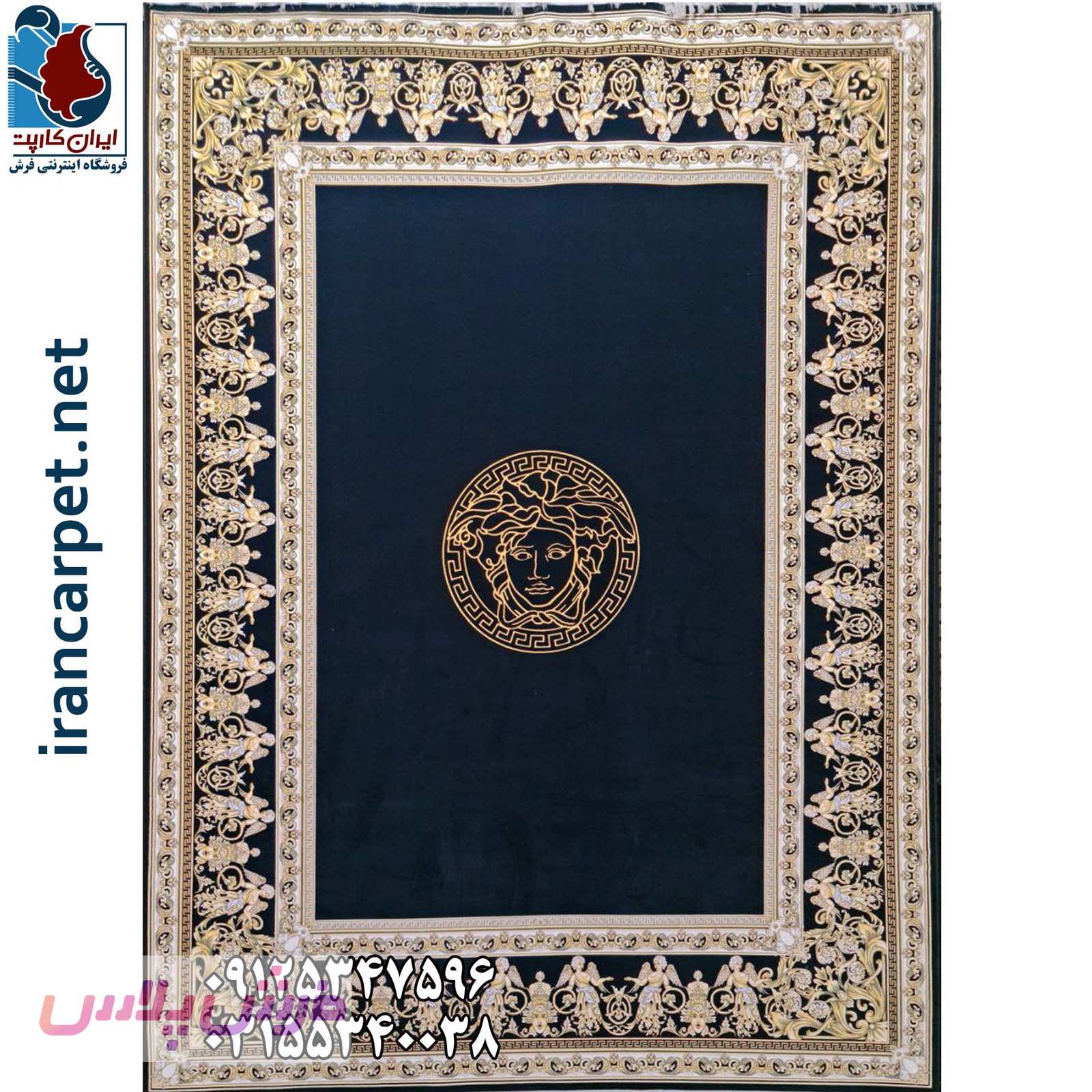 فرش 1200 شانه نقشه ورساچه ونوس زمینه مشکی
