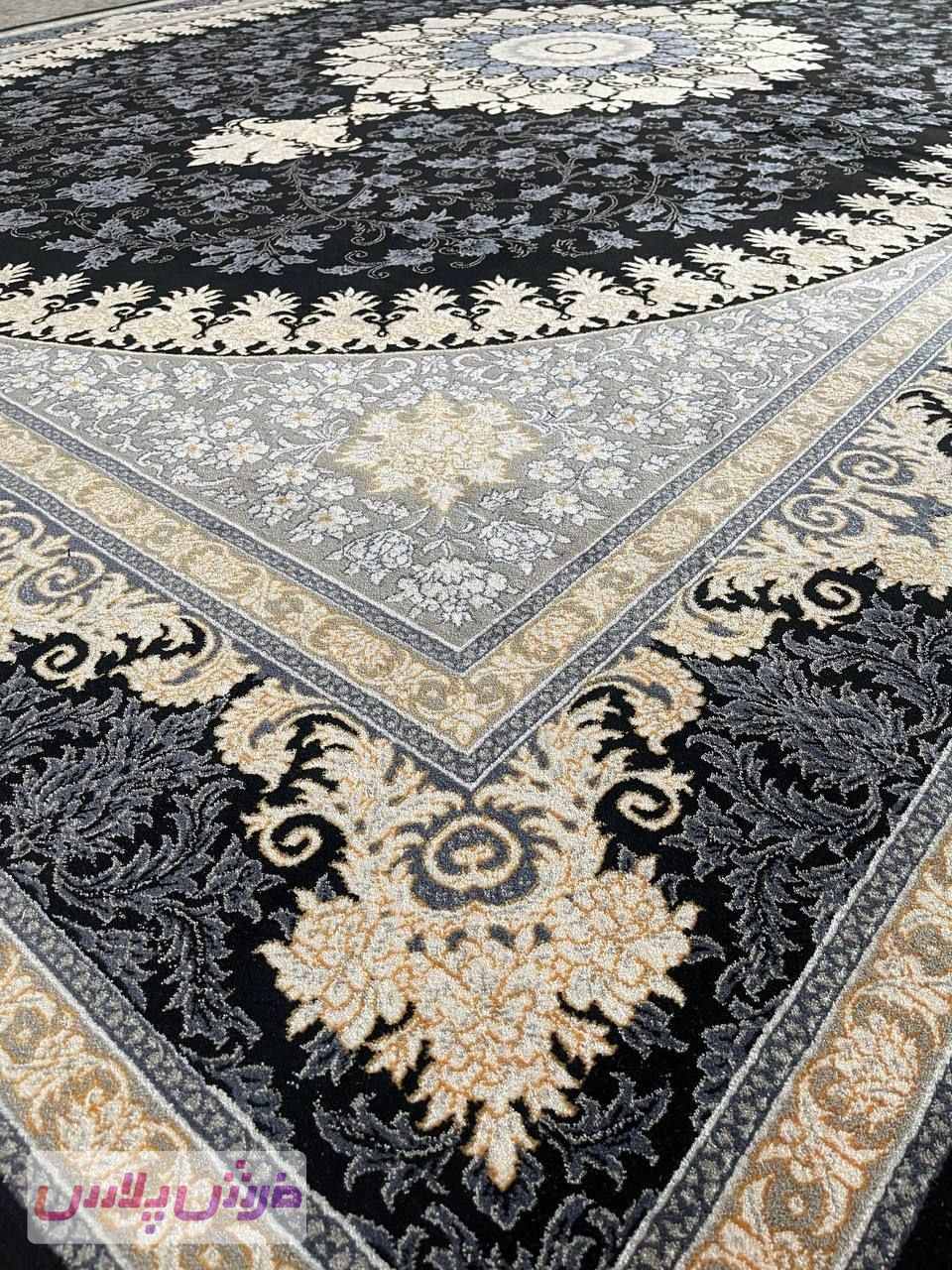 فرش 700 شانه نقشه هستی زمینه سرمه ای – پلی استر