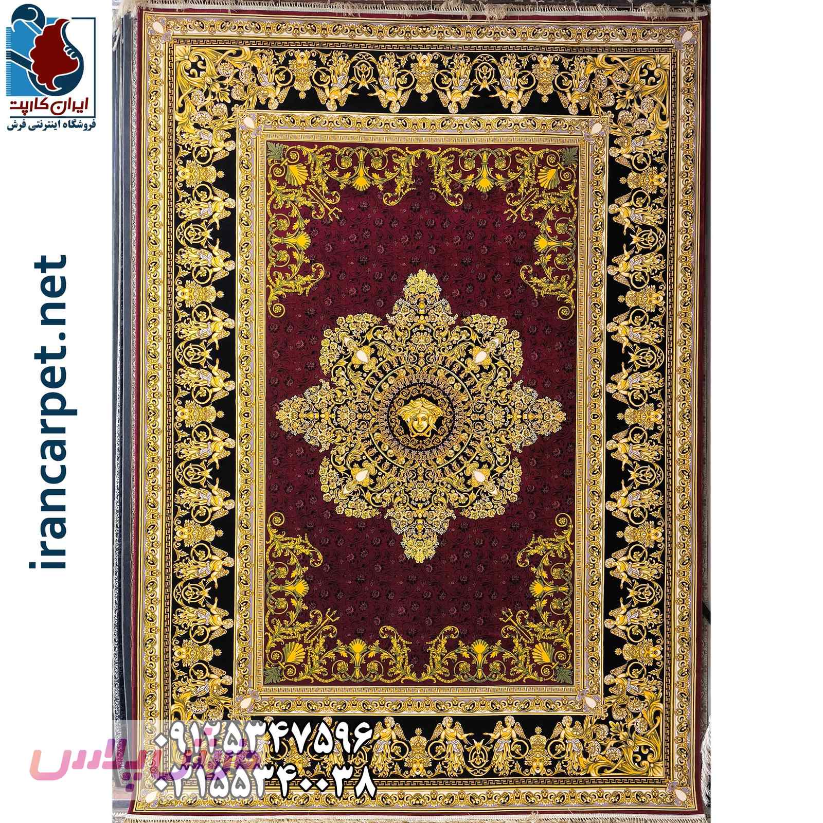 فرش 1200 شانه نقشه ورساچه زمینه روناسی لچک دار