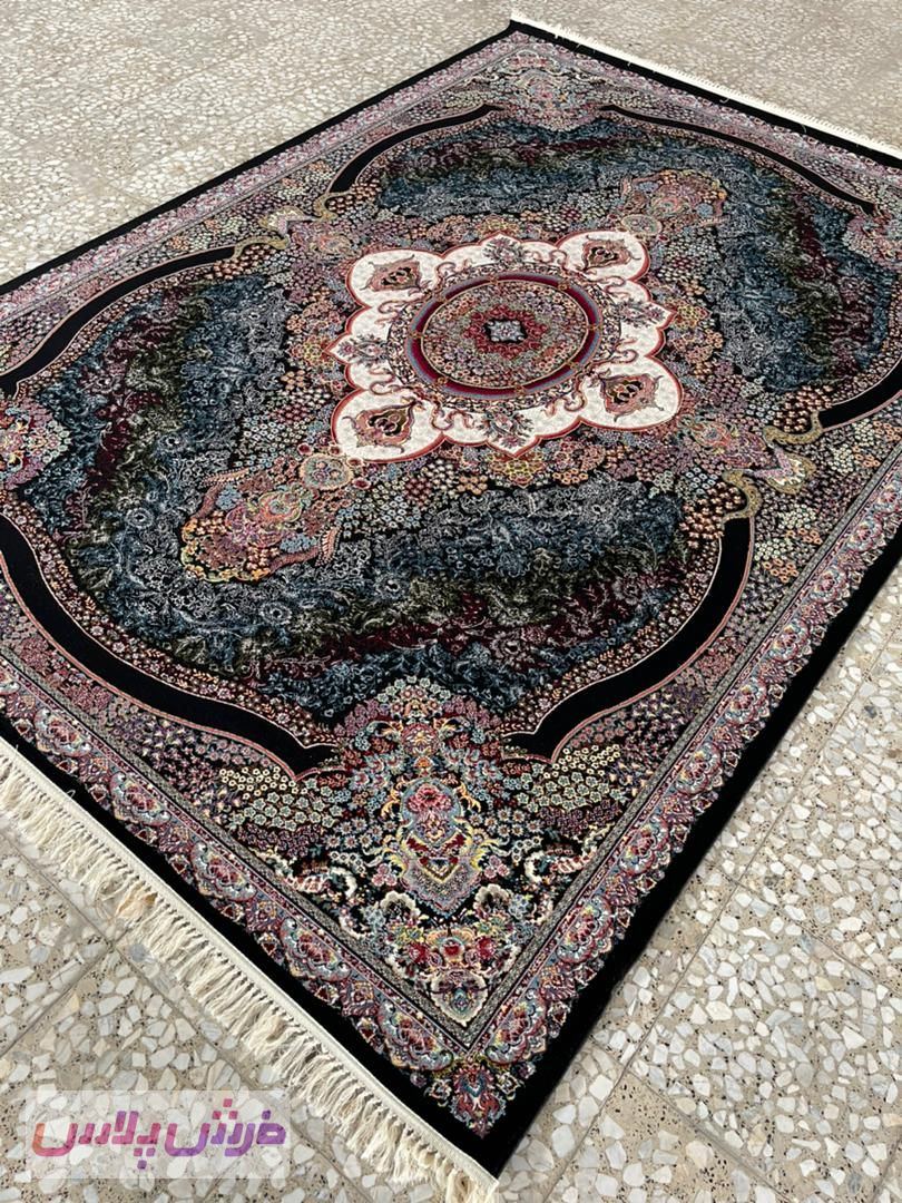 فرش 700 شانه نقشه ترلان زمینه سرمه ای