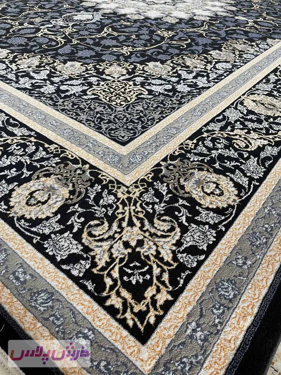 فرش 700 شانه نقشه نائین زمینه سرمه ای – پلی استر