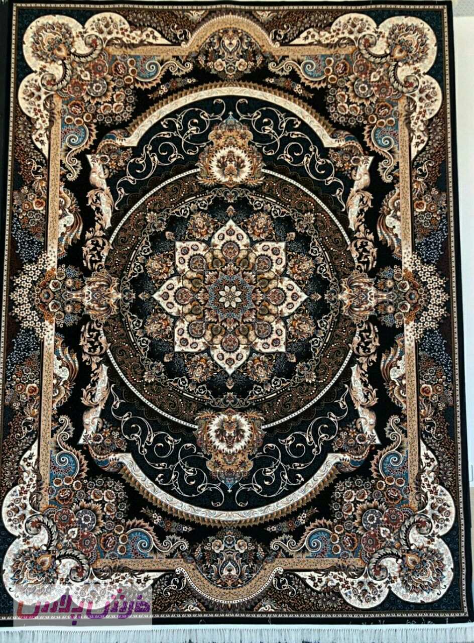 فرش 700 شانه نقشه مانا زمینه سرمه ای