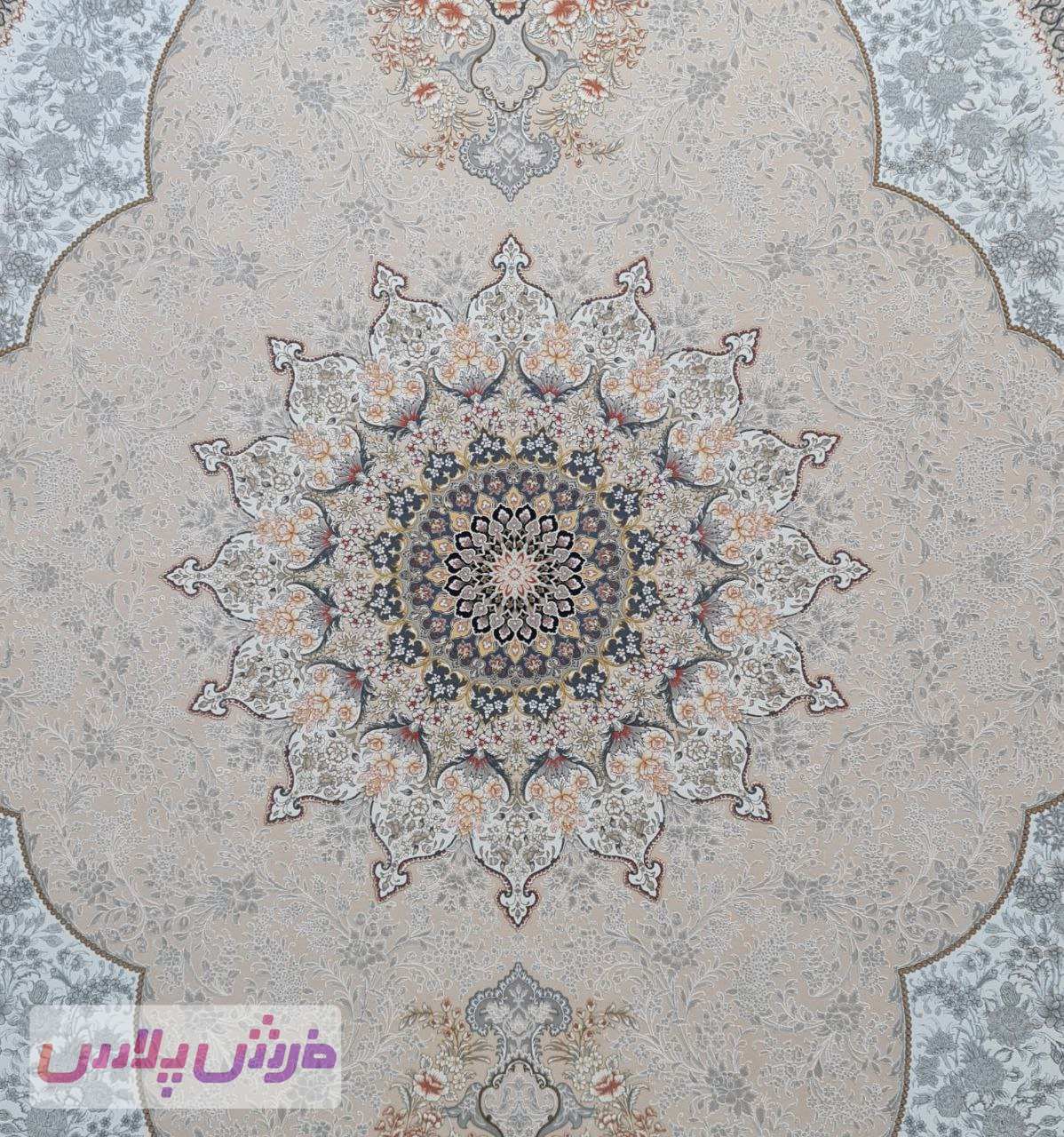 فرش 1500 شانه برجسته نقشه نگار زمینه بژ