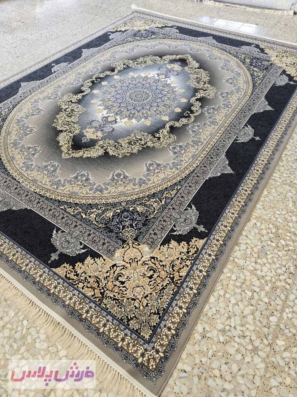 فرش 700 شانه نقشه کارن زمینه فیلی – پلی استر