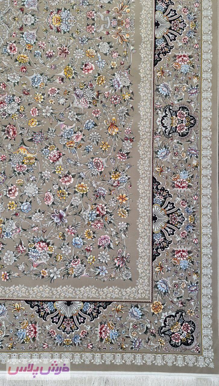فرش 1200 شانه نقشه افشان رزا زمینه نسکافه ای