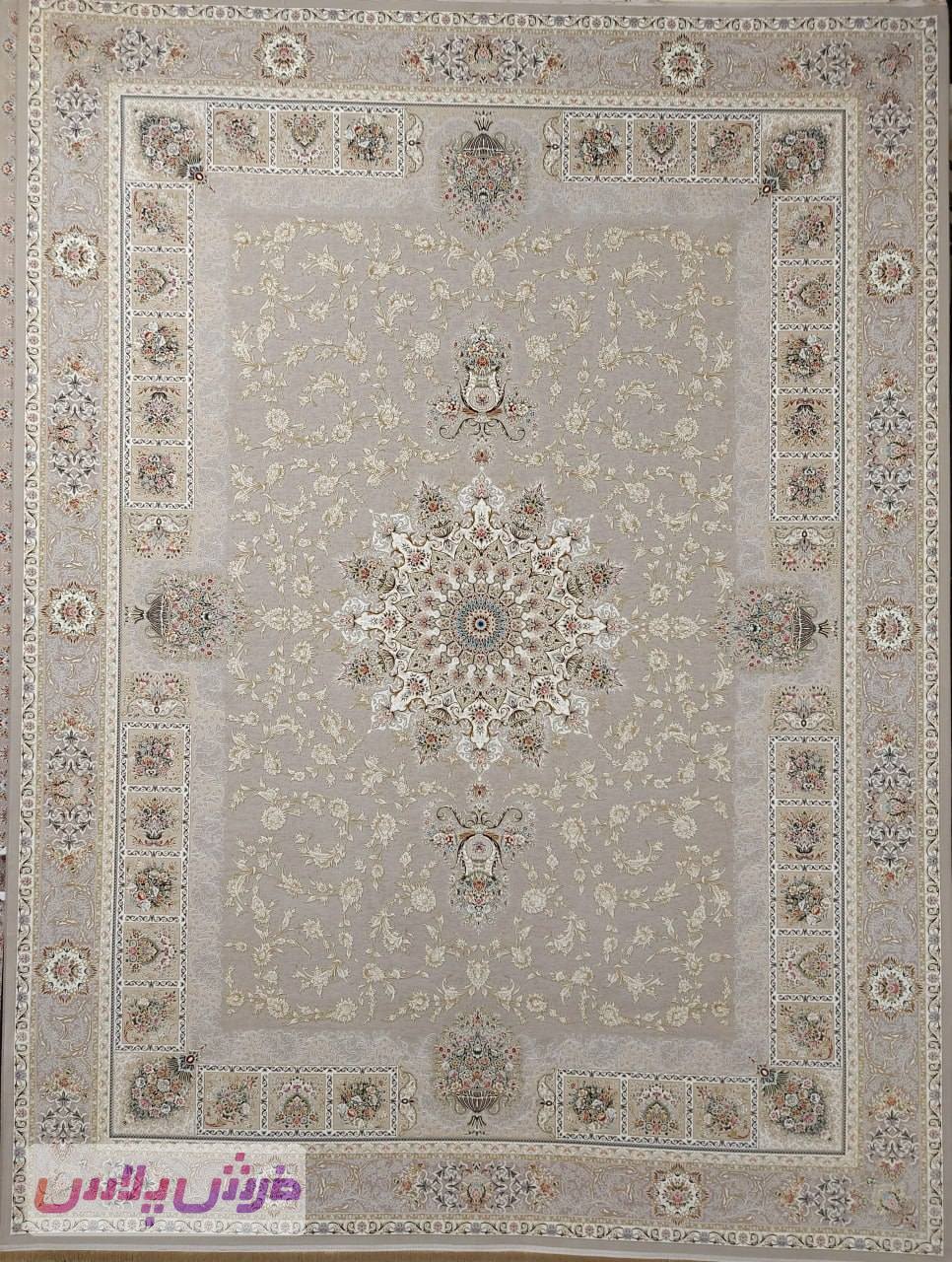 فرش 1500 شانه برجسته نقشه آلنا زمینه صدفی