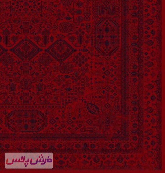 فرش 1200 شانه نقشه افشان لوزان زمینه لاکی