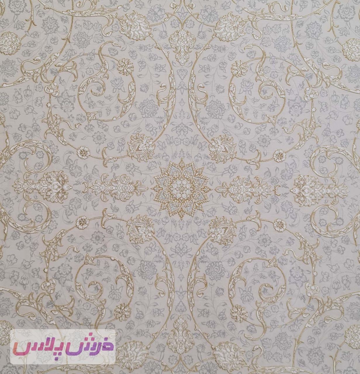 فرش 1500 شانه برجسته نقشه افشان رها زمینه کرم